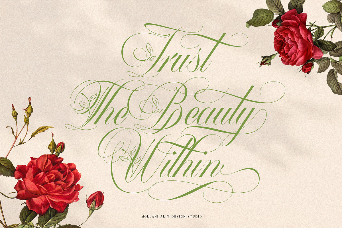 Mollani Nature Script, a Script Font by alit design (Photo 3 of 20)