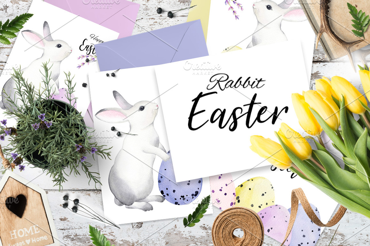 Watercolor rabbit easter, an Animal Illustration by Colibri Watercolor (Photo 1 of 5)