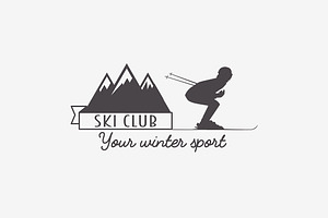 Ski And Snowboarding Resort Logo