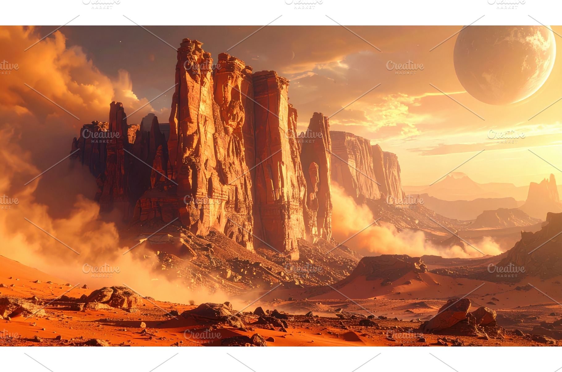 Sunset over red rock cliffs and, a Nature Photo by Igor Tichonow