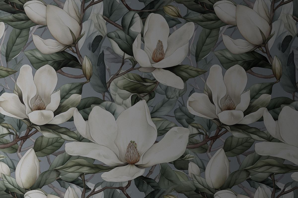 WHITE MAGNOLIA Seamless Pattern 02, a Pattern Graphic by AYAKA Studio Co. (Photo 8 of 8)