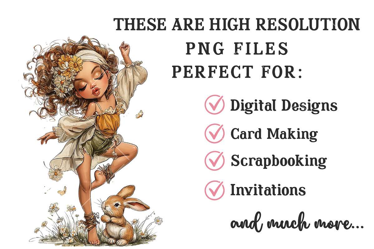 Whimsical Spring Girl Clipart, an Illustration by OK Design (Photo 4 of 6)