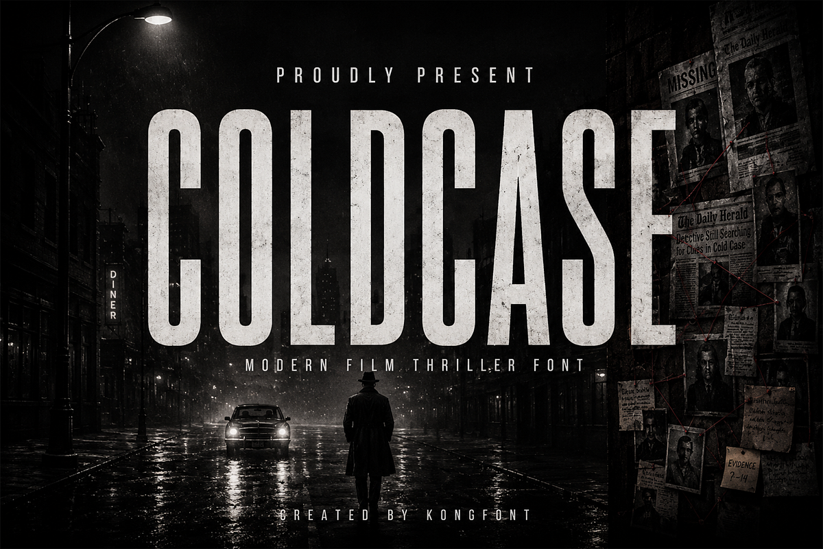 Coldcase - Modern Display Font, a Sans Serif Font by overlaytemplates (Photo 1 of 5)