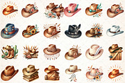 Cowboy Hat Boho Clipart, an Illustration by DreamCafeArt (Thumbnail 3 of 6)