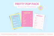 Pretty Pop Price List Templates, a Card Template by Hell Yeah Designs (Thumbnail 1 of 8)