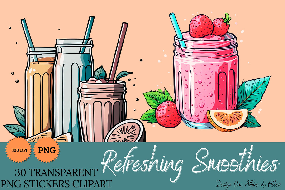 Refreshing Smoothies 30 PNG Clipart, a Food Illustration by Une Affaire de Filles (Photo 1 of 3)