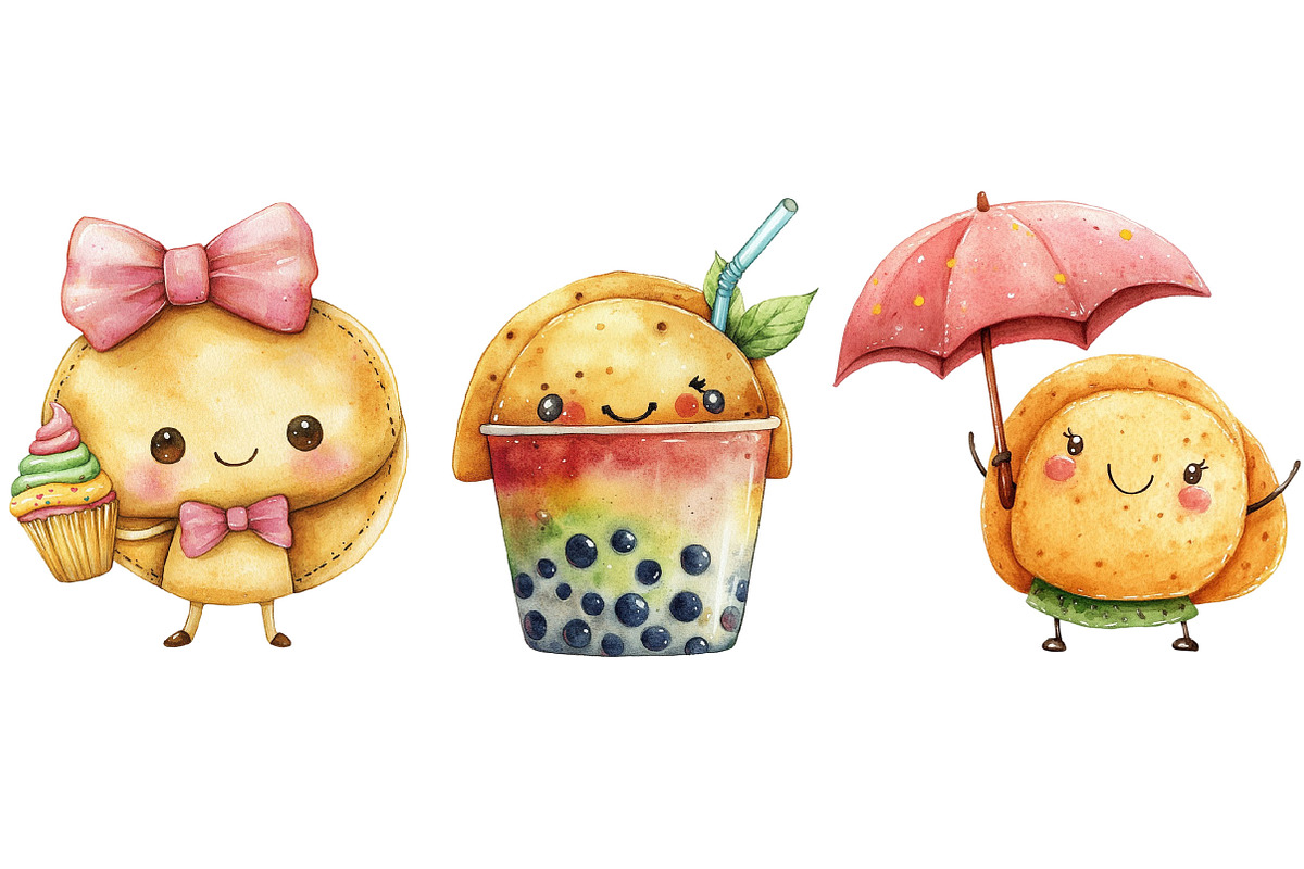 Kawaii Taco Clipart Bundle, an Illustration by Pixels.Craft (Photo 7 of 7)