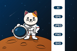 Cute Cat Astronaut