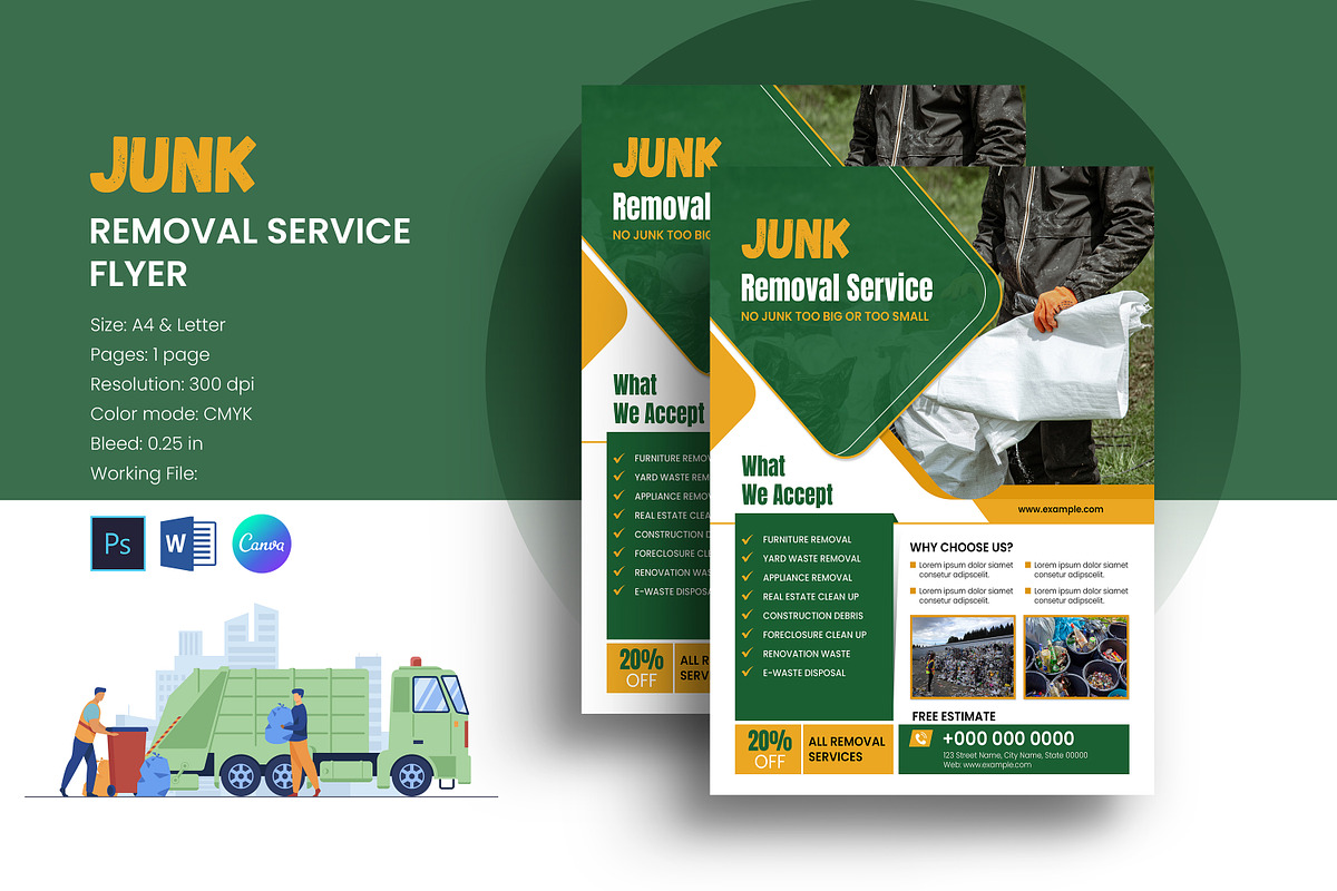 Junk Removal Services Flyer, a Flyer Template by Template Shop (Photo 1 of 3)