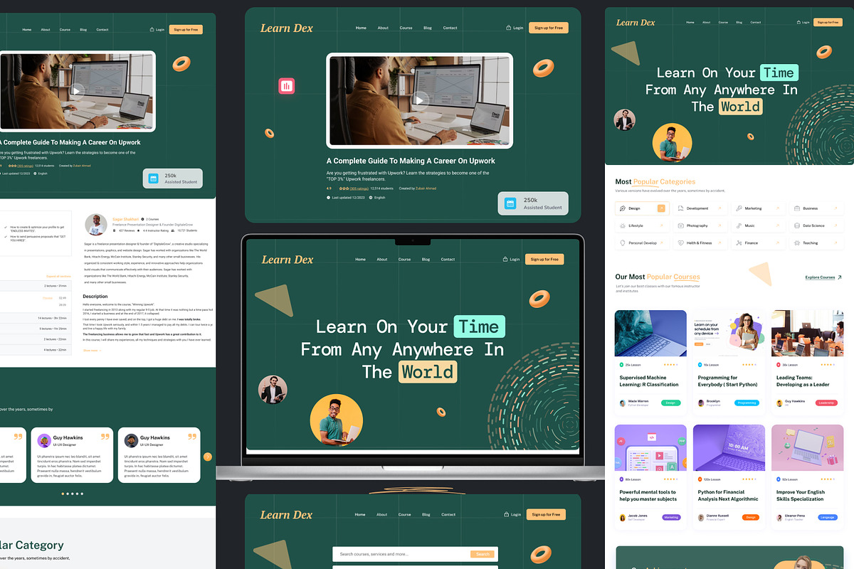 Online Course Web Template & UI Kit, a Landing Page Template by ...