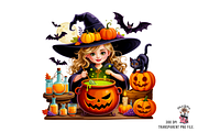 10 Halloween Witch Clipart PNG, a Graphic by Clipart Studio (Thumbnail 2 of 11)