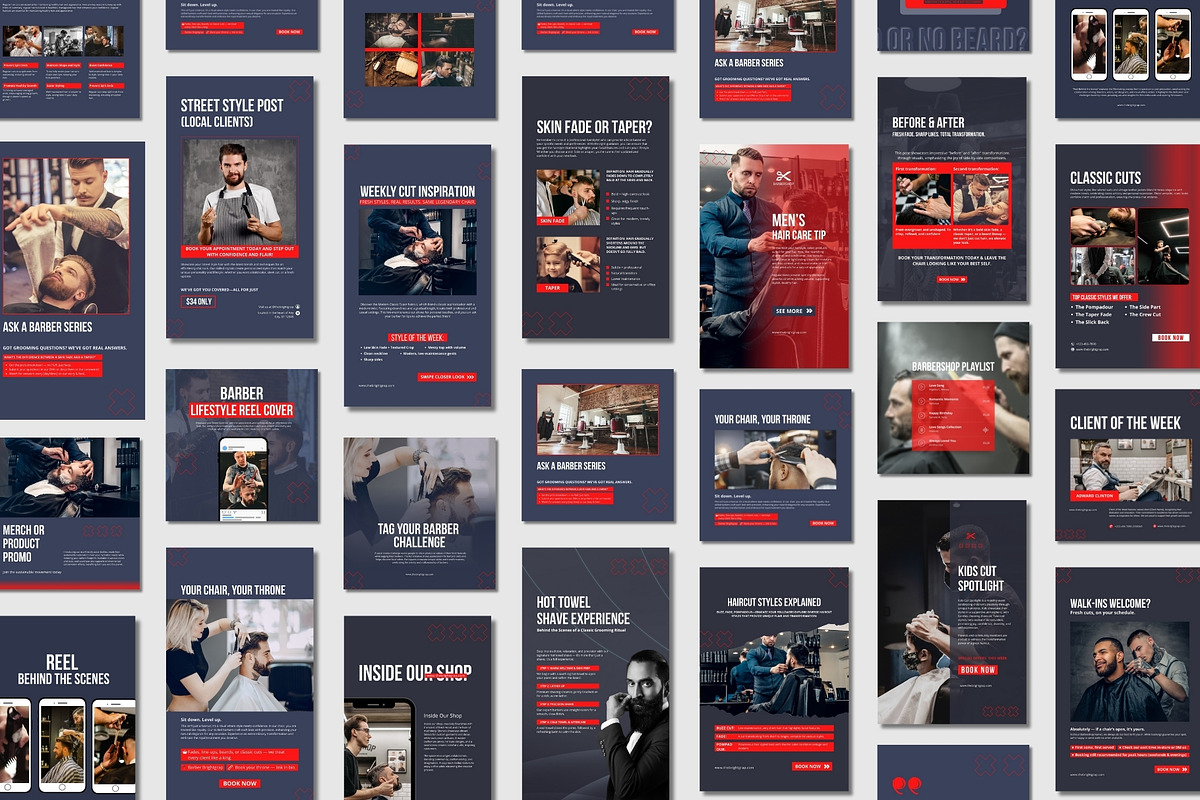 Barber Shop Salon Instagram Kit, a Social Media Template by TheBrightGrap (Photo 9 of 12)