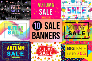 10 Autumn Sale Banners Set