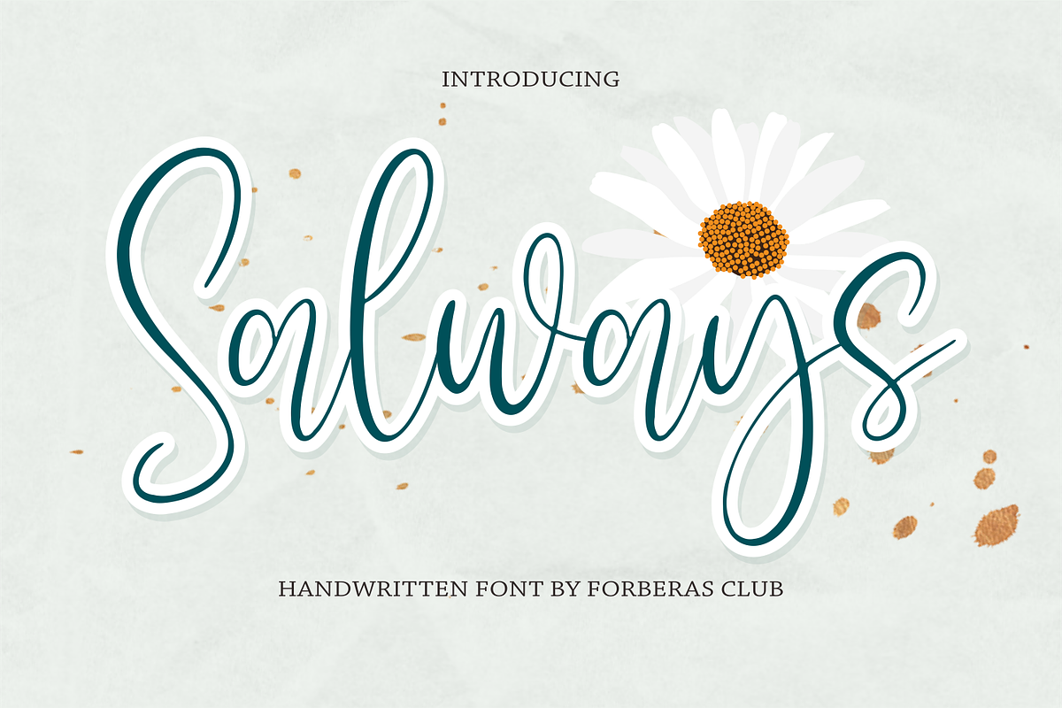 Salways | Handwritten Font, a Script Font by Forberas Club (Photo 1 of 8)
