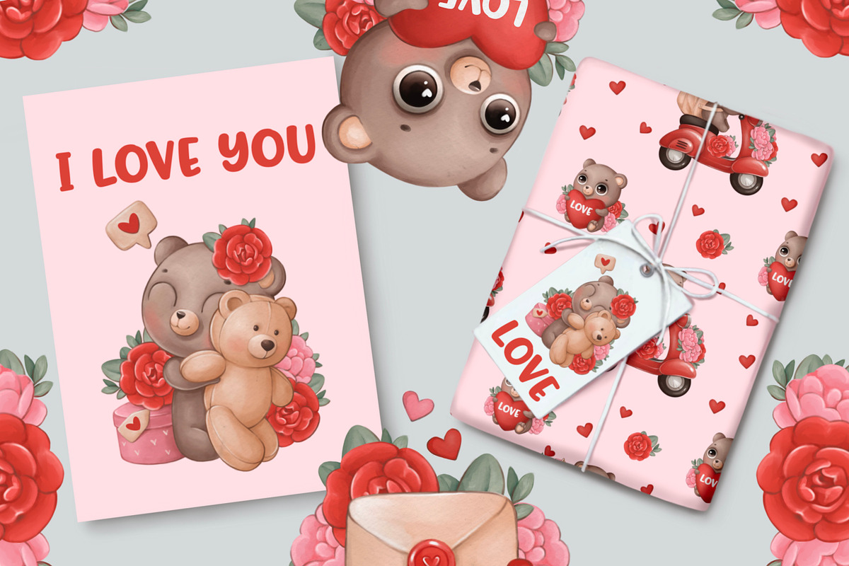 Valentine’s Day watercolour, an Animal Illustration by designs.svkl (Photo 7 of 7)