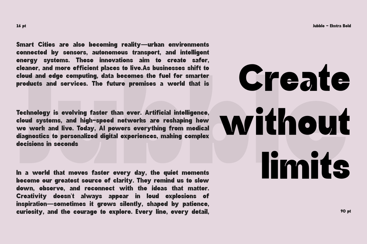 Jubble Extra Bold, a Sans Serif Font by Zafiratype (Photo 4 of 8)