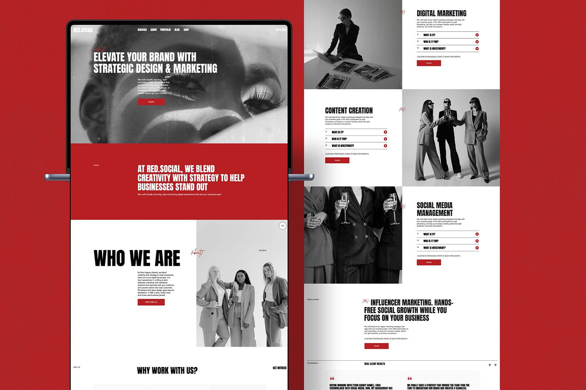 Showit Marketing Agency Website Red, an App Template by Digital&Chic (Photo 5 of 8)