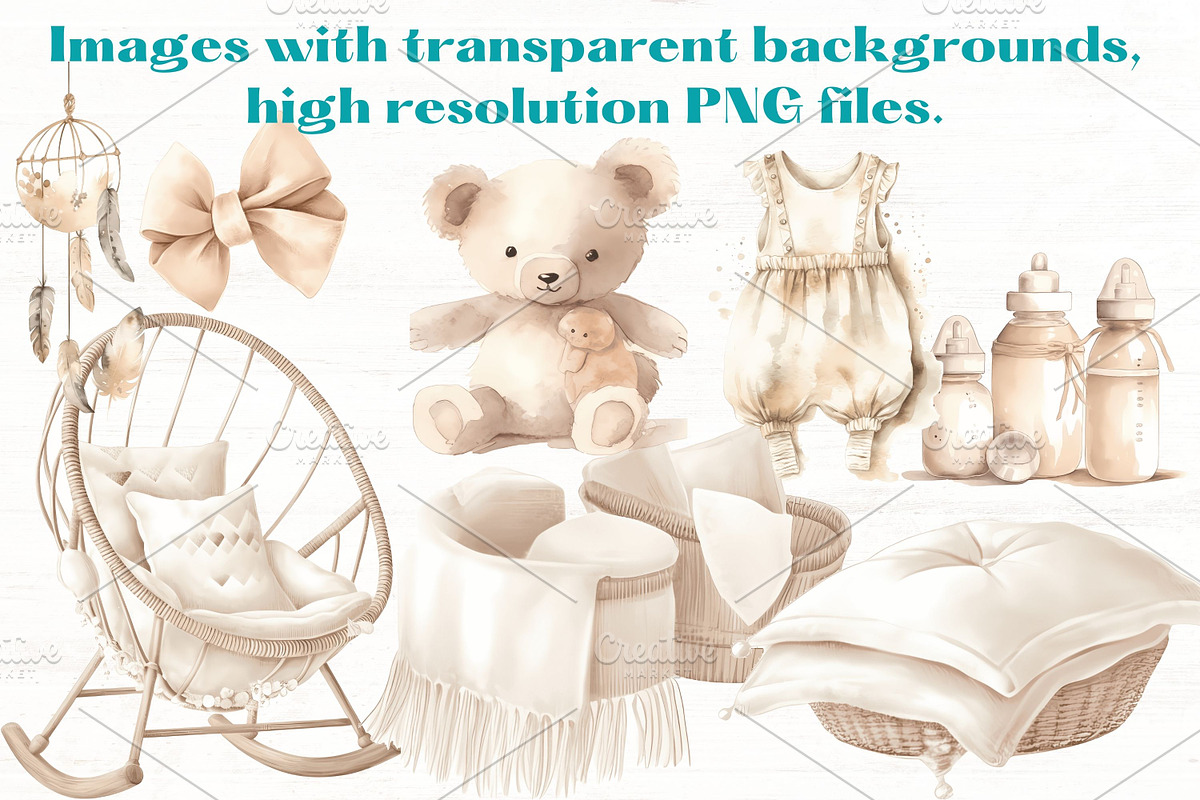 BOHO BABY Shower Neutral Clipart X68, a Person Illustration by Mermaids Cove (Photo 3 of 9)