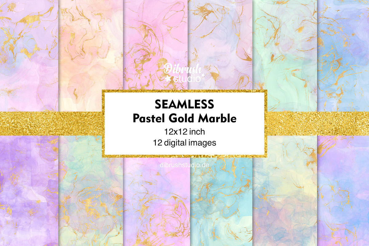 Seamless Gold Pastel Pattern Texture, a Pattern Graphic by DiBrush Studio (Photo 1 of 5)