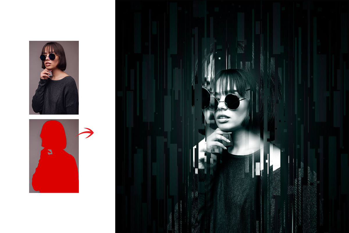 Glitch Duotone Effect Photoshop, an Action Add-On by MRI STUDIO (Photo 10 of 15)