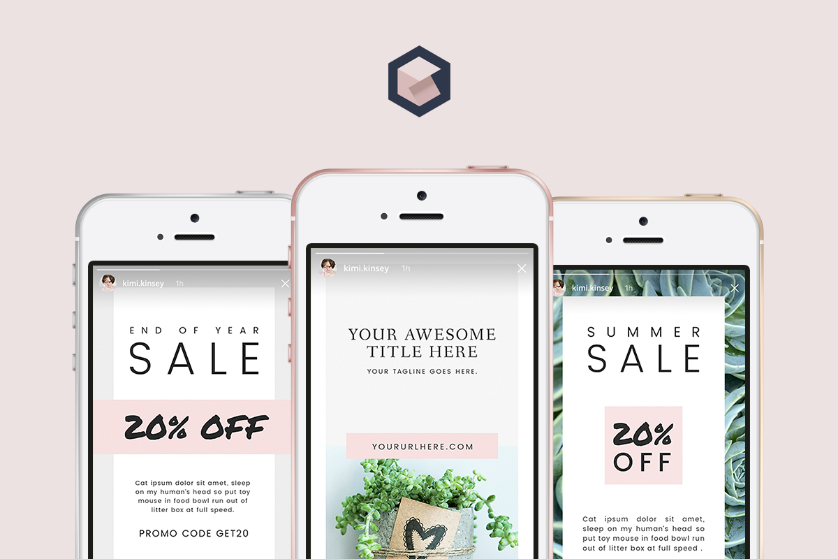 Light Instagram Stories Templates, a Social Media Template by Kimi Kinsey (Photo 2 of 7)