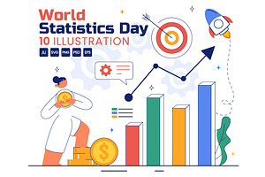 10 World Statistics Day Illustration, a Finance Illustration by denayunebgt