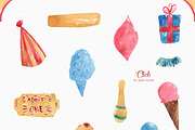 Circus Watercolor Clipart Set, an Animal Illustration by LeMagiqueBoutique (Thumbnail 4 of 9)
