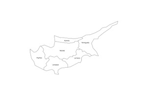 Districts Of Cyprus. Map Of Regional