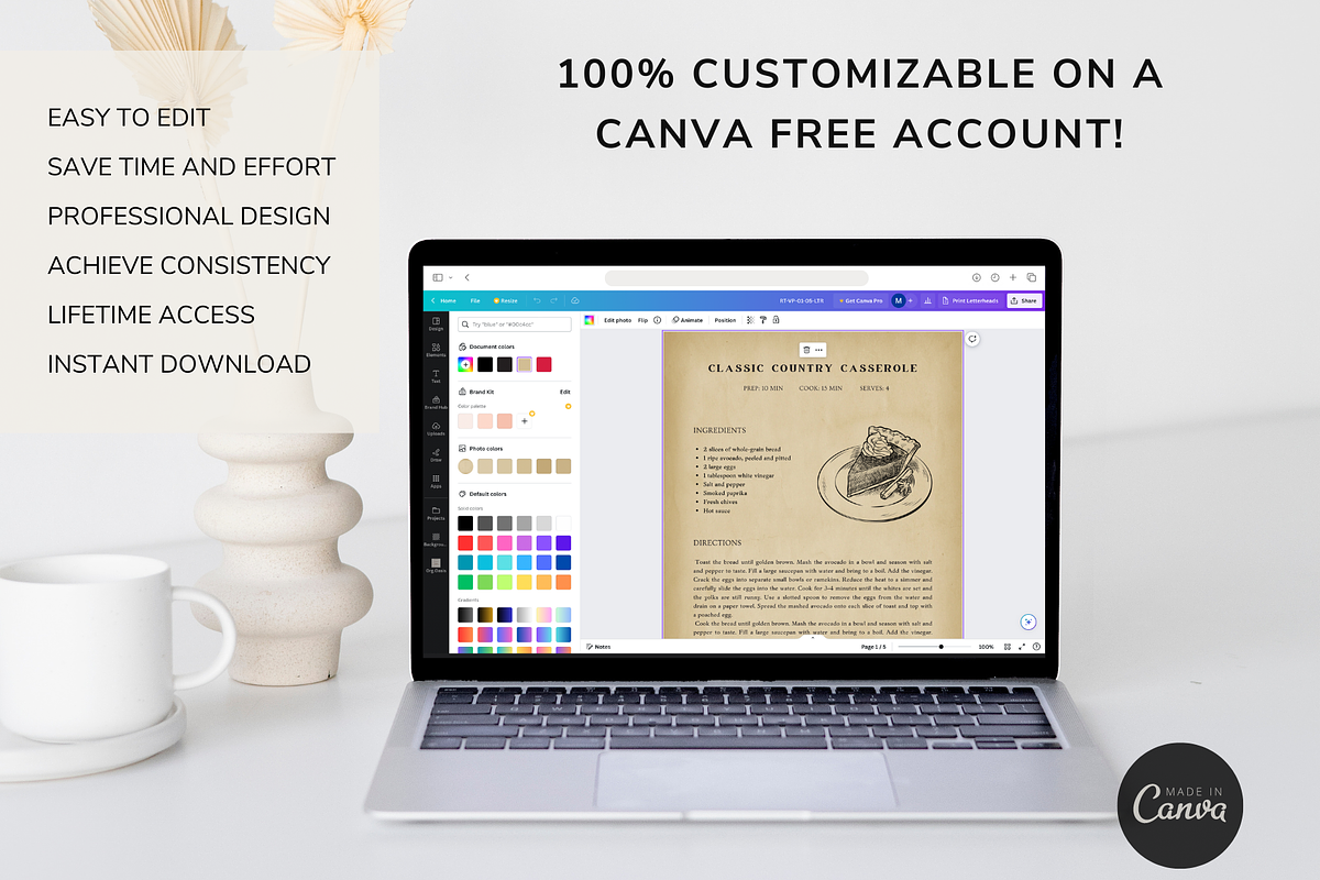 Vintage Recipe Template Canva, a Templates & Theme by OrganizationOasisRo (Photo 6 of 10)