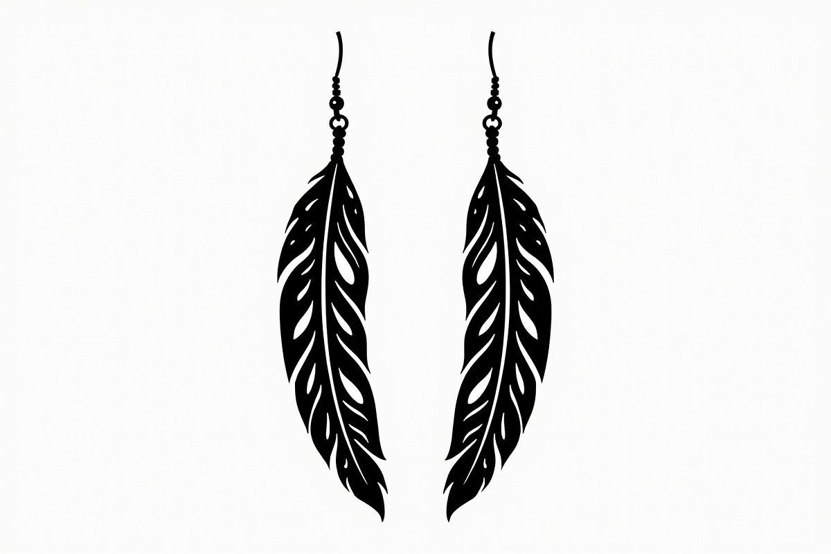 Leaf Earring Silhouette Bundle, an Object Graphic by abu67222 (Photo 10 of 11)