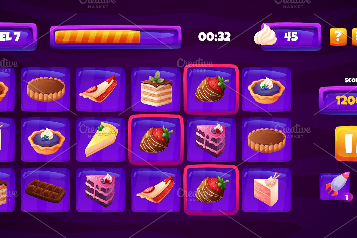 Candy match game. Sweets crush, an Object Graphic by Stock-Smart-Start (Photo 2 of 3)