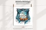 Halloween Pumpkin Window Spooky Art, a Seasonal Illustration by Rabbit Heart (Thumbnail 8 of 10)