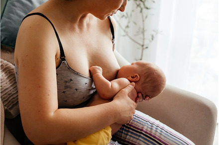 Mom and newborn baby resting after, a Person Photo by oksix