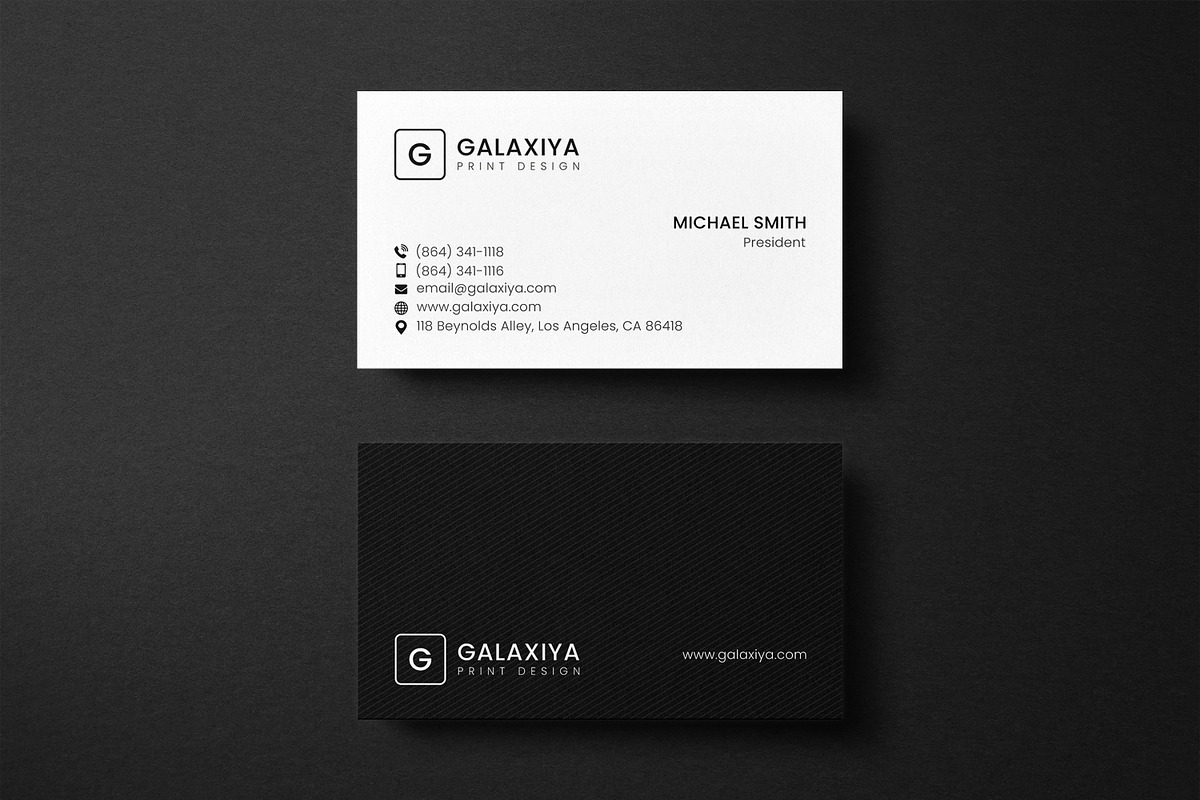 Minimalist Business Card and Mockup, a Business Card Template by Galaxiya (Photo 3 of 5)