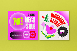 Pink Y2K Spring Sale Banner