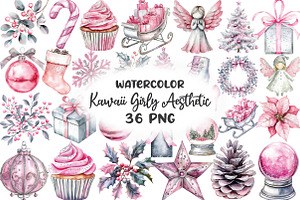 Kawaii Girly Aesthetic Clipart, an Illustration by CraftArtStudio