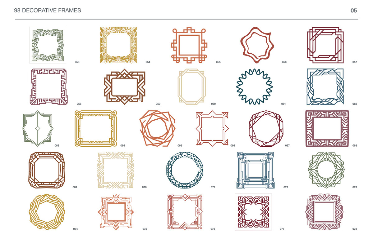 98 Decorative Ornamental Frames, an Object Graphic by designvectx (Photo 6 of 7)