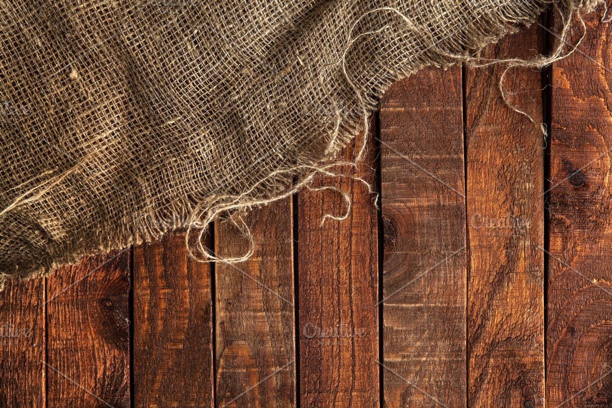 Rustic burlap on a wooden table, a Texture Graphic by Max Lashcheuski (Photo 8 of 12)