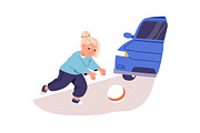 Kids in danger set. Safety concept, a Person Illustration by Good Studio (Thumbnail 3 of 12)