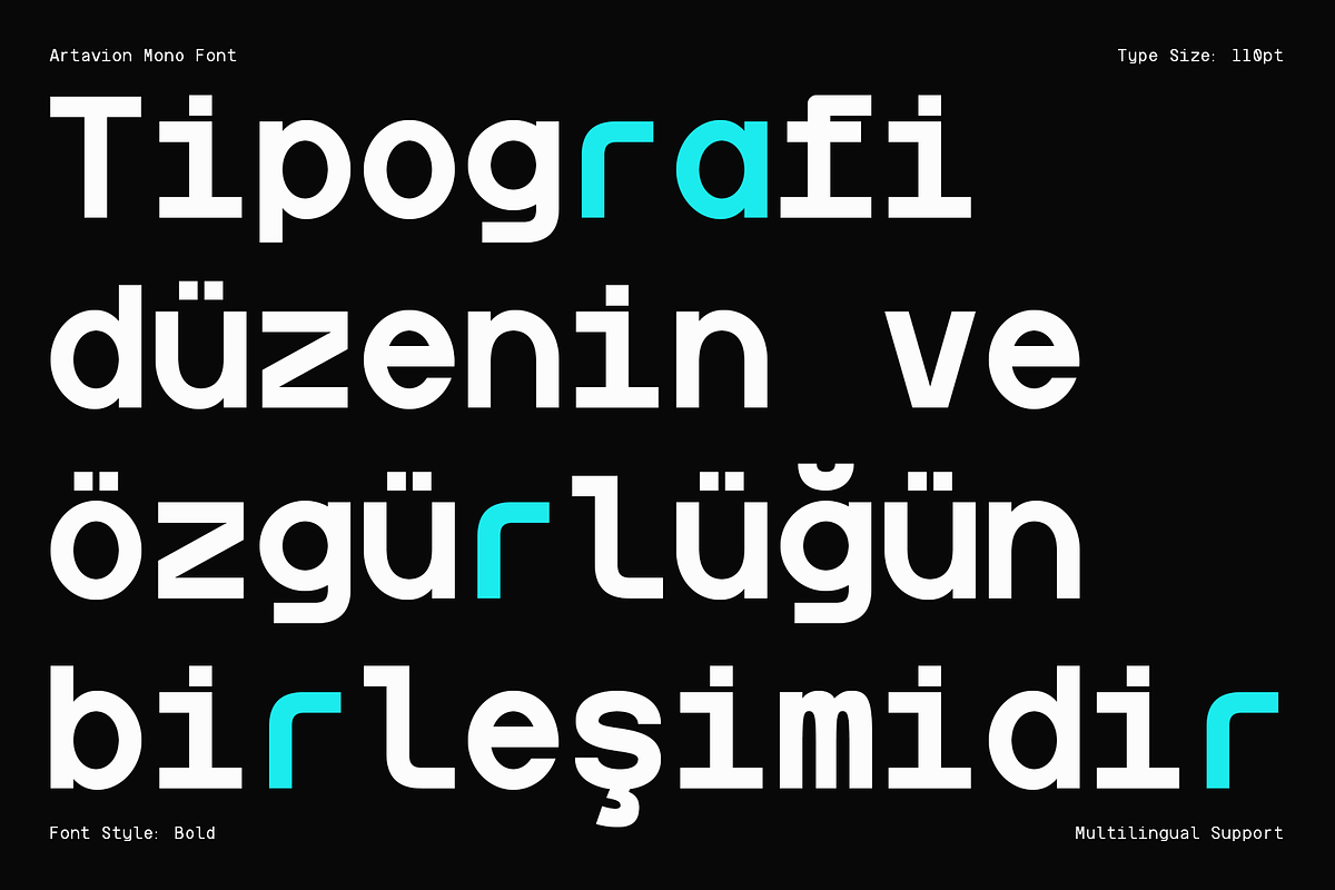 Artavion Mono - Monospace Typeface, a Sans Serif Font by Valentino Vergan (Photo 7 of 14)