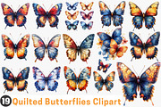 Quilted Butterflies Clipart Bundle, an Illustration by SinaCreation (Thumbnail 1 of 5)