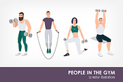 Gym people doing sports set, a Sport Illustration by Good Studio (Thumbnail 1 of 4)