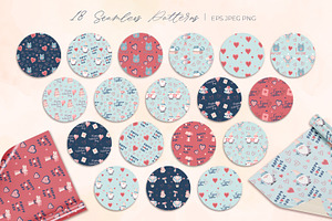 Valentine's Day Stickers & Patterns