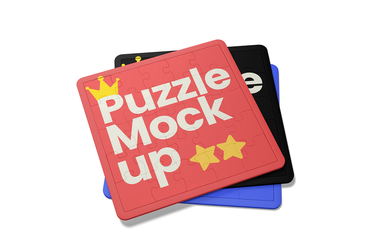 Kids Puzzle Mockup set, a Merchandise Mockup by DSNA Mockup (Photo 2 of 3)