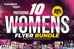 Women Conference Flyer Bundle, a Print Template by AfzaalGraphics