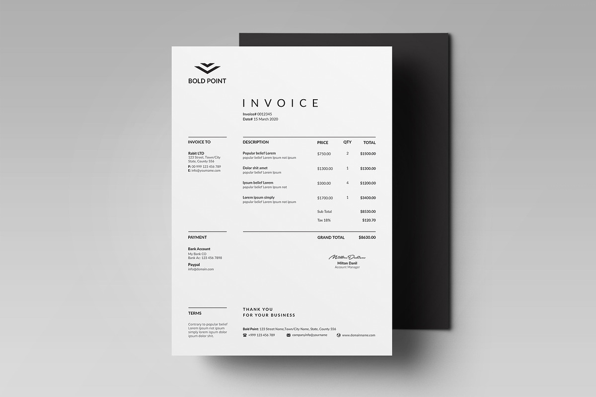 Invoice, a Stationery Template by Designs Bird