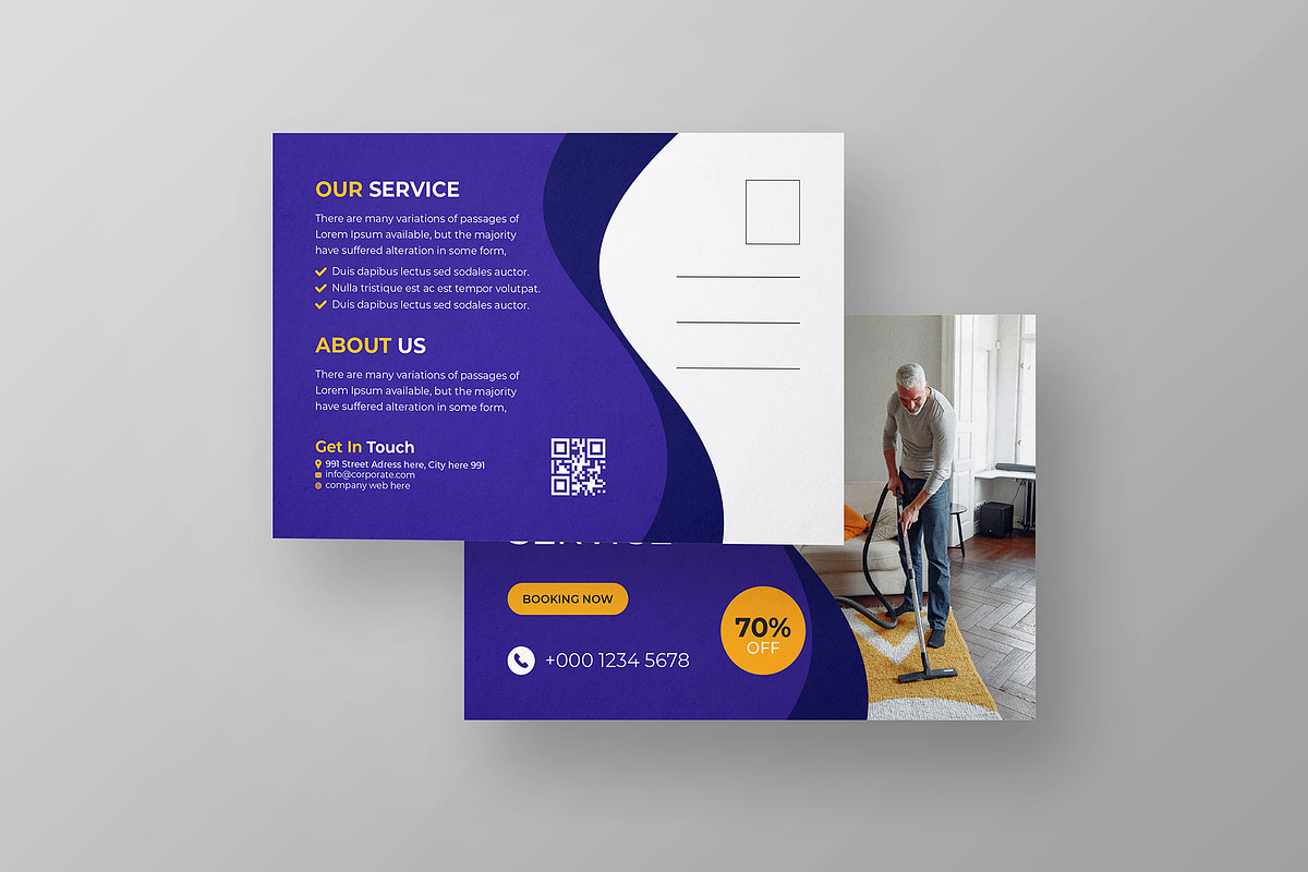 Modern Cleaning Service Postcard, a Card Template by Shahjahangdb1 (Photo 2 of 2)