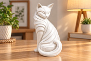 Modern Elegant Curled Cat STL, an Object 3D Model by Layerology (Thumbnail 2 of 3)