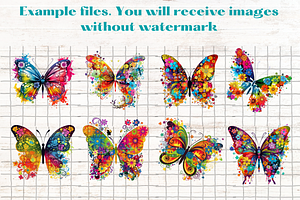 Rainbow Butterflies Clipart X20