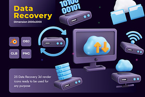 Data Recovery 3D Icon